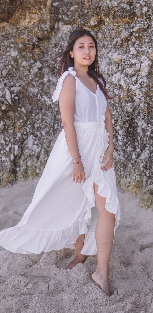Skirt White Megaya Bali, Long Skirt, Midi Skirt
